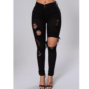 Fashion Nova Glistening Pants- Black- 7 (W27)